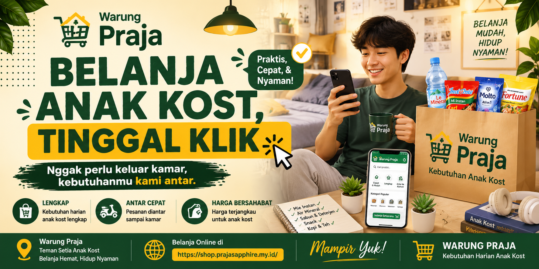 BELANJA ANAK KOST, TINGGAL KLIK!