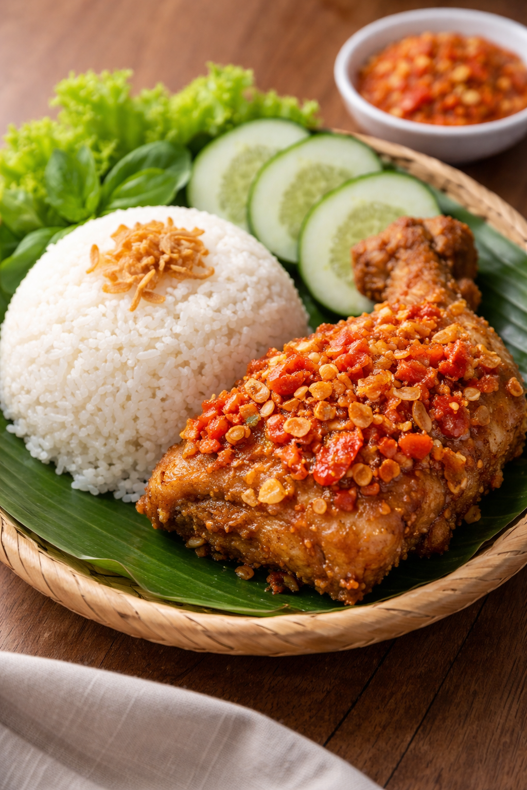 Nasi Putih + Ayam Goreng + Sambal Geprek