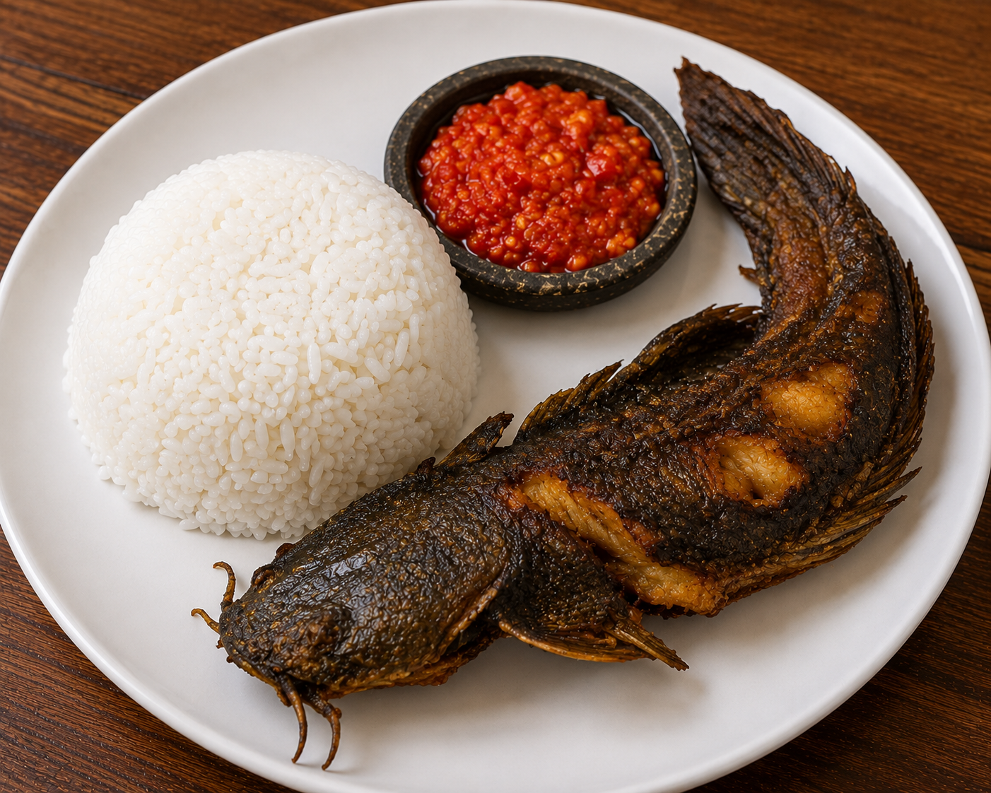 Nasi Putih + Lele Goreng + Sambal